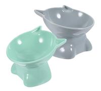 SUPVOX 2piezas Cuenco para Gatos de Base Sólida Comedero Elevado para Gatos de Plástico Protege el Cuello al Comer para Gatitos y Mascotas Casa