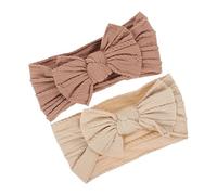 SUPVOX 2piezas Diademas Moño y Elásticas Accesorios Para Recién Nacidas Diademas De Nylon Para Niñas Para Cumpleaños y Ocasiones Especiales