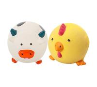 SUPVOX 2piezas Juguetes de Entrenamiento para Perros de Látex Masticable con Chirrido Forma de Pollo y Vaca Dentición de Cachorros