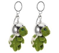 SUPVOX 2piezas Llavero de Tortuga de Peluche con Casco Lindo Llavero de Animal de Peluche para Mochila Bolso o Llaves de Coche Obsequio con Temática del Océano