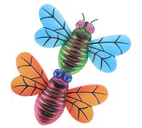 SUPVOX 2piezas Pared Abejas Exterior Decoración Jardín Patio Diseño Metal Tallado