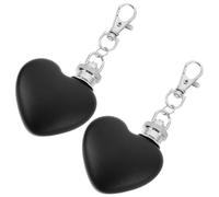 SUPVOX 2piezas Petaca de Corazón Acero Inoxidable Resistente con Llavero para Alcohol Portátil Mini Frasco Metálico para Camping Senderismo y Fiestas de Unidades Negras