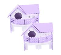 SUPVOX 2piezas Refugio para Hámster Casa Tipo Villa Material PVC Seguro y Duradero para Conejillos De Indias