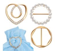 SUPVOX 3 Clips para Ropa de Mujer Aleación Dorada Forma de Corazón Perla y Aro Decorativo Hebillas para Camisetas Corbatas y Bufandas Accesorios Versátiles para Moda y Manualidades