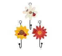 SUPVOX 3 Ganchos para Colgar Pared Forma de Margarita de Resina, Perchas Decorativas Multifuncionales para Hogar, Dormitorio y Sala de Estar, Almacenamiento para Llaves y Ropa