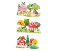 SUPVOX 3 Juegos Puzzle Educativo de Animales Juguete y Cumpleaños y Días Especiales Granja Villa