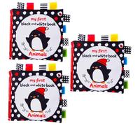 SUPVOX 3 Libros De Tela Y Negros Libros Educativos Tempranos Libros Para Bebés Libros De Mano Para Bebés Libros De Entrenamiento Cognitivo De Juguete