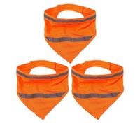 SUPVOX 3 pañuelos para Perros con Collar Reflectante, Babero Ajustable de Alta Visibilidad, Color Naranja, para niñas y niños, Accesorios para pasear Perros, Talla L