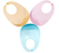SUPVOX 3 piezas Baberos de para Niña Suaves Impermeables con Bolsillo Recogemigas Ajustables para Niña Ligeros y Cómodos para Alimentación y Dentición