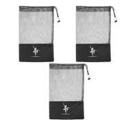 SUPVOX 3 Piezas Bolsa de Malla con Cordón para Zapatos de Baile Bolsa Transpirable y Reutilizable para Zapatillas de Ballet y Danza Latina Organizador Portátil Negro para Viaje y Gimnasio