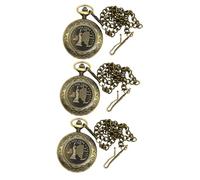 SUPVOX 3 Piezas Bolsillo Retro con Cadena de Metal Clásica para Navegación Camping y Senderismo Herramienta Portátil para Exteriores