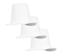 SUPVOX 3 Piezas de Sombrero Pequeño de Copa para Muñecas, Accesorios Decorativos Blancos de Eva y Tela para Proyectos DIY y Disfraces