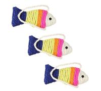 SUPVOX 3 Piezas Kit para Gatos Tabla Rascador de Sisal con Forma de Pez Duradera y Resistente para Fomentar Hábitos Saludables de Arañazos Gatos Pequeños Color Aleatorio Color Aleatorio