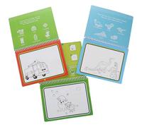 SUPVOX 3 piezas Libro de Pintura Mágica Reutilizable para Dibujos de Mascotas Dinosaurios y Vehículos Libro de Dibujo Infantil Ecológico y Seguro para Colorear con Agua