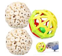 SUPVOX 3 Piezas Pelota de Juguete para Moler la Boca Juguetes Masticables para Loros Bolas Secadas al Aire Accesorios para Jaulas de Pájaros Bolas para Moler Picos