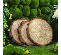 SUPVOX 3 piezas Piedras de Paso de Madera Duradera para Jardín Exterior Tableros Redondos Grosor para Senderos y Decoración de Césped