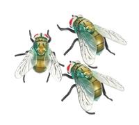 SUPVOX 3 Piezas Realistic Fly Statue Models Solid Design Vibrant Colors Multipurpose Prank Props For Science Projects Educational Toys Birthday and Halloween Party Favors