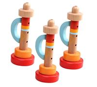 SUPVOX 3 Piezas Trompetas de Juguete para Instrumentos Musicales de Madera Juguetes Educativos Coloridos para Fiestas y Entretenimiento Infantil