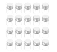 SUPVOX 30 Frascos Mini de Vidrio Transparente con Tapa de Aluminio, 5 Ml, Frascos Pequeños Reutilizables para Almacenar Polvos y Aceites, Botellas Mini para Manualidades y Decoración
