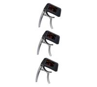SUPVOX 3piezas Afinador Electrónico Capo Clip Guitarra Acústica y Eléctrica Pantalla Lcd Ultra Brillante Alta Sensibilidad y Precisión Para Guitarras Ukeleles y Banjos Plata