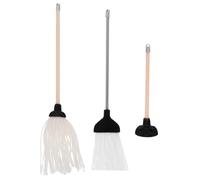 SUPVOX 3piezas Mini Herramienta De Limpieza Fregona y Escoba Realistas para Casa De Muñecas Juego De Desatascador De Inodoro y Accesorios De Baño para Decoración rol