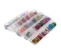 SUPVOX 4 Cajas Brillantina de Uñas, Lentejuelas Cosméticas de Metal con Brillo de Figuras y Mariposas, 4 Cajas, para Maquillaje de Ojos y Decoración de Uñas, Manualidades y Fiestas