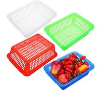 SUPVOX 4 Cestas de Drenaje Rectangulares de Abs para Almacenaje en Cocina Gran Capacidad y Diseño Multifuncional para Oficina y Otras Ocasiones