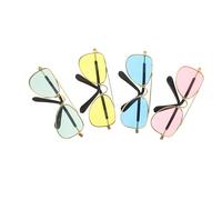 SUPVOX 4 Gafas de Sol para Mascotas en Colores Azul Amarillo Rosa y Verde Accesorios Versátiles para Fotografía de Gatos y Perros Pequeños Ideales para Disfraces Fiestas y Sesiones