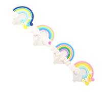 SUPVOX 4 Ganchos de Pared Adhesivos sin Taladro Diseño Arcoíris y Corazón, Hierro Resistente, Decorativos para Colgar Ropa, Llaves y Accesorios en Habitación, Hogar y Oficina