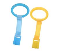 SUPVOX 4 piezas Anillos de Tracción para Cuna Infantil de Plástico y Nylon Seguro Soporte para Ejercicios Aprendizaje Marcha Colores y Azul Fáciles de Usar y Portátiles
