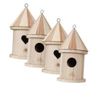 SUPVOX 4 Piezas Caja Nido de Madera para Pájaros Pequeños de Unidades Diseño sin Terminar para Pintar para Decoración de Jardín y Balcón Soporte para Aves Pequeñas como Gorriones y