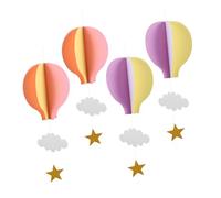 SUPVOX 4 Piezas decoraciones para fiestas navideñas globo colgante de fiesta decoraciones con globo aerostático decoración colgante de globos aerostáticos papel blanco nacarado