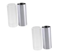 SUPVOX 4 Piezas Diapositiva Clara De La Guitarra Tobogán De Cuello De Botella Medio Guitarra De Diapositivas De Vidrio Transparente Tubo De Dedo De Guitarra Portátil Regalo