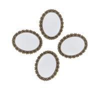 SUPVOX 4 Piezas Espejo Miniatura Ovalado para Casa de Muñecas con Marco de Vintage para Decoración de Dormitorios y Baños Accesorios de Muebles para Miniaturismo