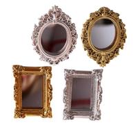 SUPVOX 4 Piezas Espejos Miniatura Vintage para Casa de Muñecas Decoración Clásica Accesorios para Muebles Miniatura