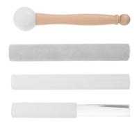 SUPVOX 4 Piezas Mazo de Goma Acrílica para Cuencos de Cristal, Sonido Puro | Mango de Madera, Punta de Goma y Base Acrílica, Agarre Cómodo, para Meditación y Sesiones de Sound Bath