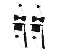 SUPVOX 4 Piezas Sombrero de Graduación Mini para Mascotas para Decoración de Fiestas y Celebraciones Accesorios para Perros y Mascotas Pequeñas