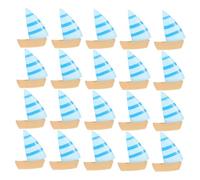 SUPVOX 40 Piezas Mini Sailboat Decor Mediterranean Style Miniature Sailing Boat Ornaments For Fairy Garden Micro Landscaping Beach Party Ocean-Themed Home Decorations