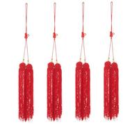 SUPVOX 4piezas Borlas Rojas Colgantes para Tai Chi y Artes Marciales Accesorio Multifuncional De Decoración Vibrante y Duradera para Espadas y Equipos De Entrenamiento