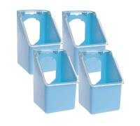 SUPVOX 4piezas Comedero Colgante para Jaula De Aves Dispensador Anti-caída con Diseño De Hebilla Azul Recipiente Multifunción para Codornices y Loros