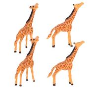 SUPVOX 4piezas Miniature Giraffe Figurines Cute Resin Jungle Animal Models for Moss Terrariums Cake Toppers and Home Decor