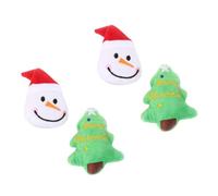 SUPVOX 4piezas Peluches Navideños Juguetes Resistentes para Mascotas Adorables Juguetes de Peluche para Perros Molar para Navidad