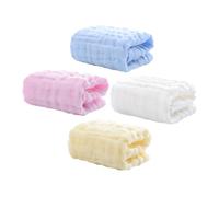 SUPVOX 4piezas Toalla Cuadrada De Algodón Para Bebés Multicapa Para Toallitas Faciales y Limpieza Recién Nacidos Uso Diario Casa o Salida