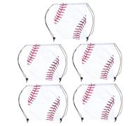 SUPVOX 5 Bolsas Cordón para Balones de Béisbol Mochila Deportiva de Tela Estampado de Balón Bolsa Organizadora para Gimnasio y Fiestas Temáticas Color Tamaño Mediano Uso