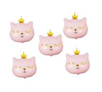 SUPVOX 5 Piezas decoración de animales con globos gatito globos metalizados de animales pastel feliz Hola gato decoraciones fiesta de cumpleaños Lindos globos película de aluminio rosa