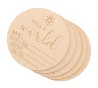 SUPVOX 5 piezas Letreros de Nacimiento de Madera Redondos Señales de Anuncio para Niña Diseño Simple y Duradero para Shower y Recuerdo del Nombre