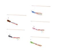 SUPVOX 5 Piezas Palo De Teaser De Gato De De Cinta Juguetes De Varita De Gato para s De Interior Collar De con Cascabel Gatito Juguetes Juguete De Rompecabezas De Felpa