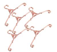 SUPVOX 5 Piezas Perchas Miniatura para Muñecas Colgadores de Ropa Metálicos Vintage Rosa para Vestuario y Organización de Casas de Muñecas