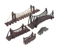 SUPVOX 5 Piezas Puentes Miniatura para Acuarios Figuras de Paisaje Micro Puentes de Madera y Colgantes para Decoración de Jardines de Hadas y Peceras