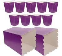 SUPVOX 50 Cajas de Palomitas de Maíz de Papel Plegables, Color Morado, Contenedores para Bocadillos y Dulces en Fiestas, Recipientes Resistentes Grasa para Eventos y Bodas